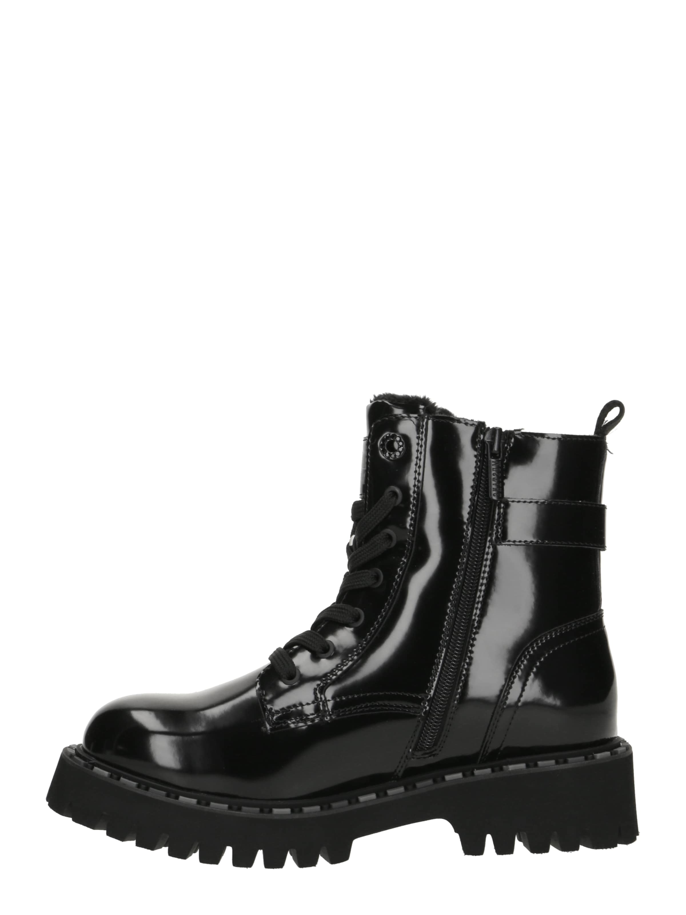 Ghete cu șireturi de la MUSTANG pe negru