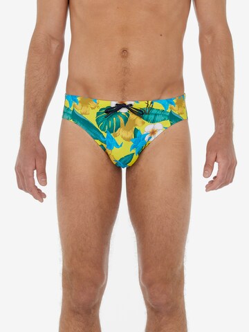 HOM Swim Mini Briefs ' Tropicana ' in Gelb: predná strana