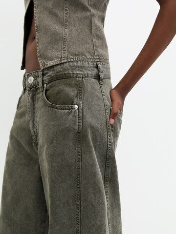Pull&Bear Zúžený Džíny – zelená