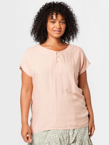 KAFFE CURVE Blouse 'Caya' in Pink: front