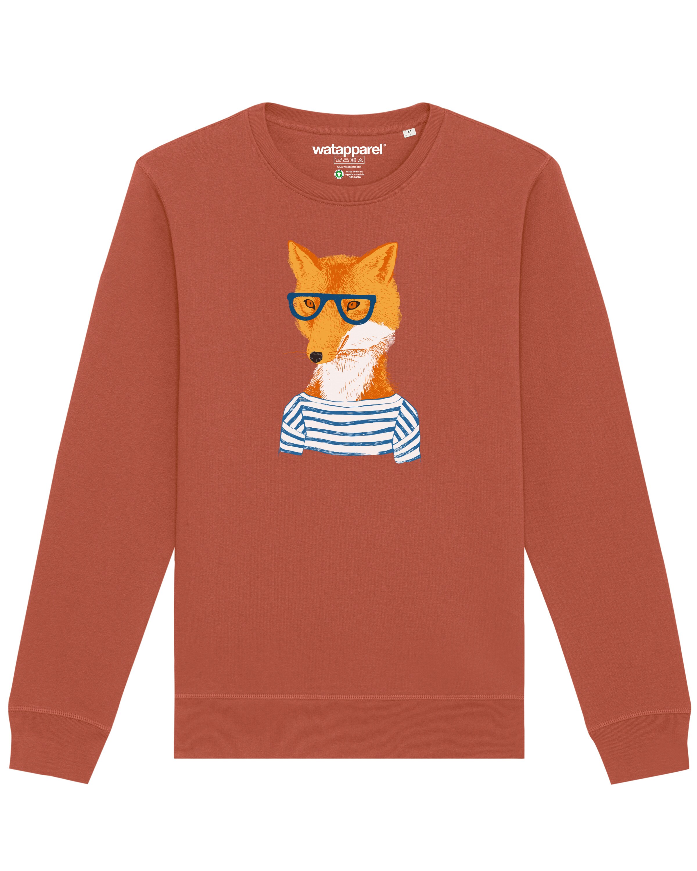 Watapparel Sweatshirt ' Fuchs ' in Braun: Vorderseite