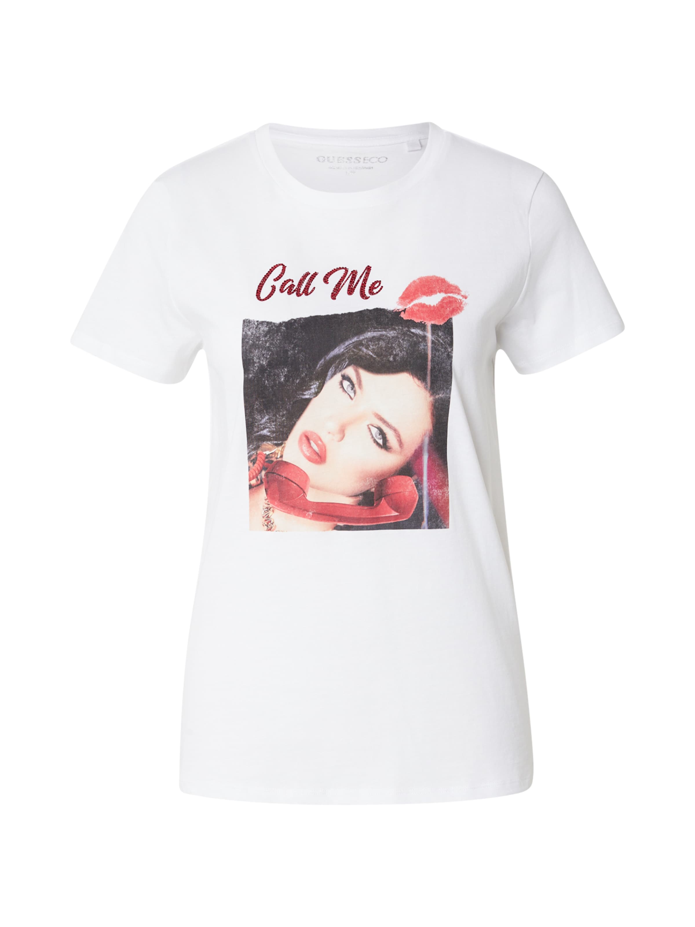 GUESS - Camisa 'CALL ME EASY' em branco: frente