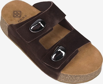 Desa - Zapatillas de casa 'Keilrutschen' en marrón: frente