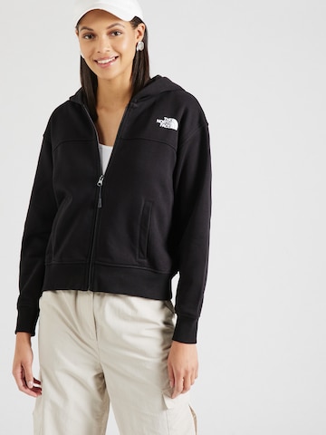 THE NORTH FACE Zip-Up Hoodie 'ESSENTIAL' in Black: front