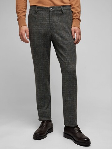 HECHTER PARIS Slim fit Trousers in Grey: front