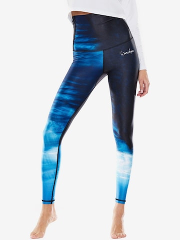 Winshape Slimfit Sportbroek 'HWL102' in Blauw: voorkant