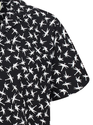 Paradise Found Regular fit Button Up Shirt 'Tom Selleck Dragonfly' in Black