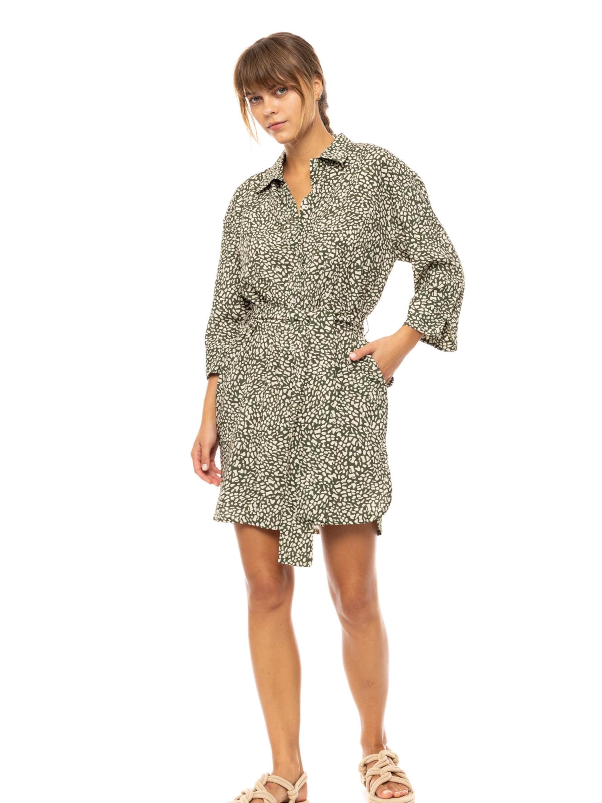 Pink Label Blousejurk 'BEACHWEAR DITSY GREEN' in Groen