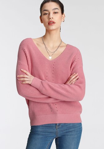 TAMARIS Sweater 'Ajour' in Pink