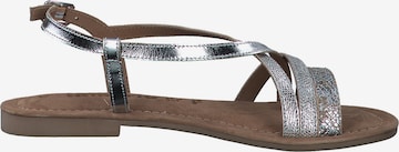 TAMARIS Remienkové sandále - strieborná