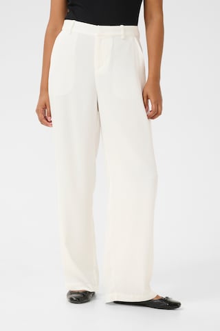 Cream Wide Leg Bukser 'Cocamia' i hvid: forside