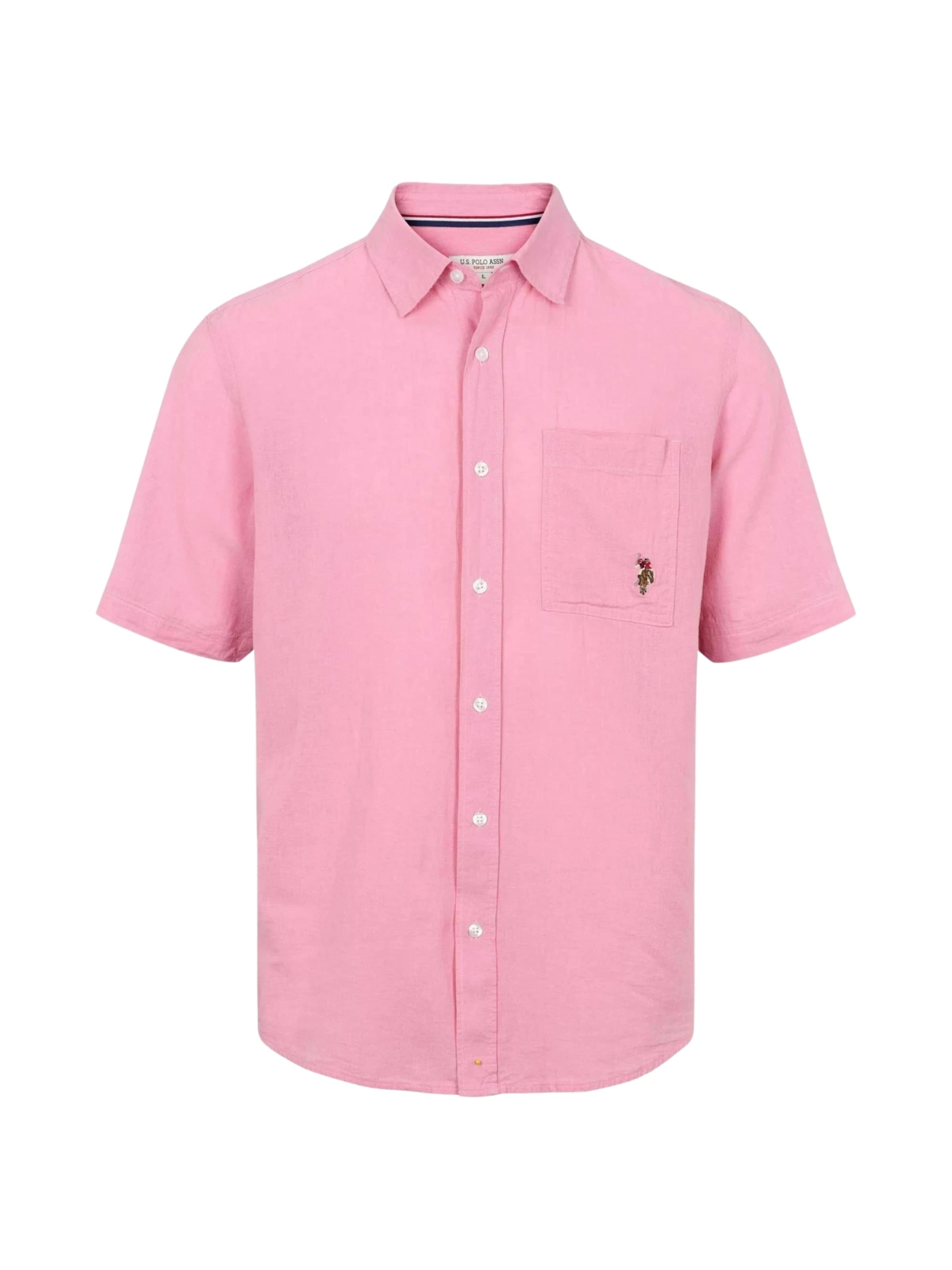 U.S. POLO ASSN. Comfort fit Button Up Shirt ' UMFlori ' in Pink: front