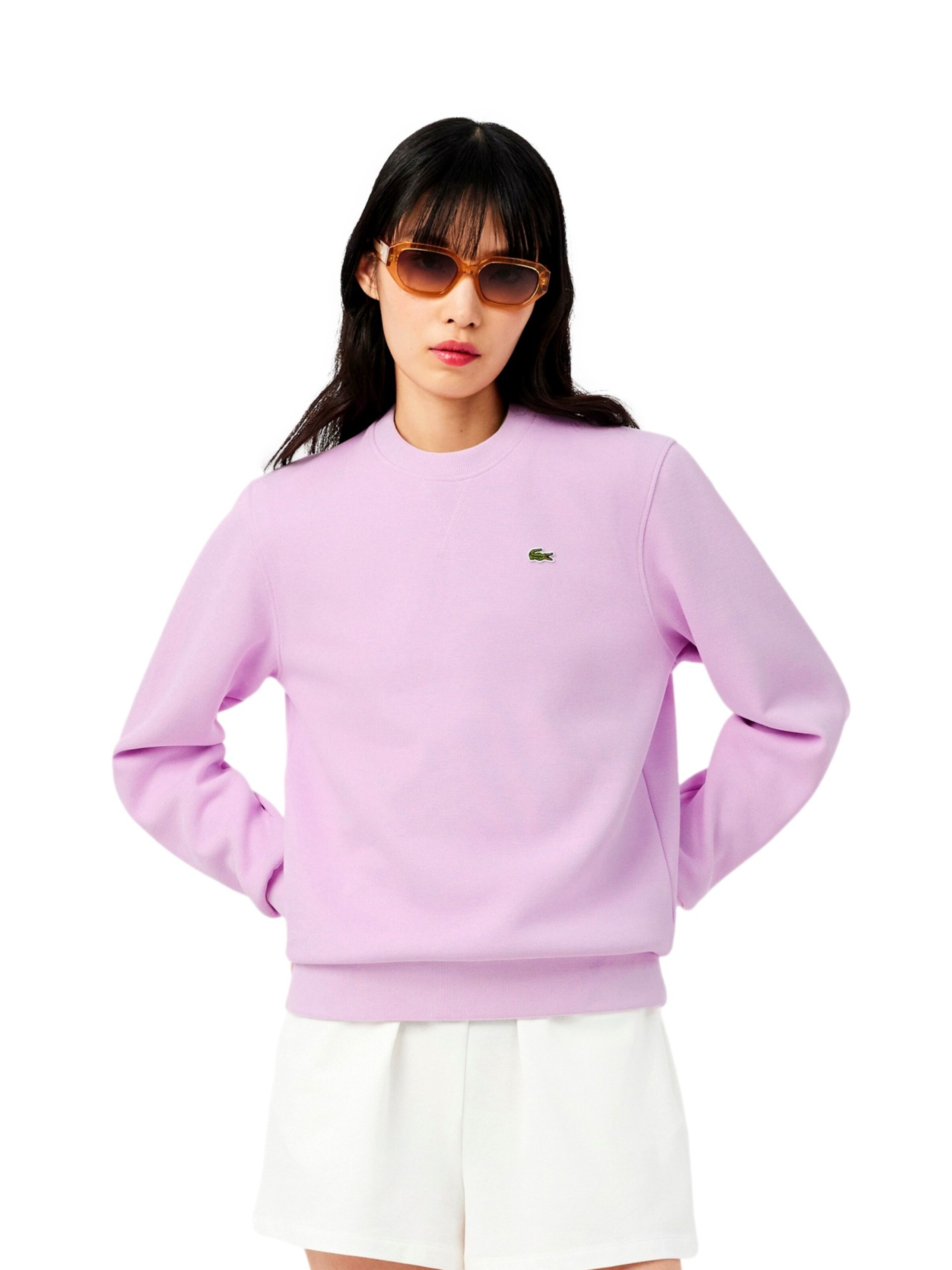 Sweat-shirt LACOSTE en rose : devant