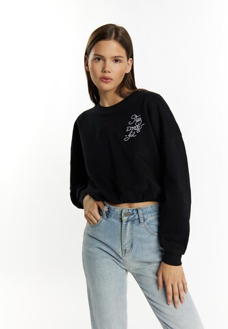 MYMO Sweatshirt 'Keepsudry' in Zwart: voorkant