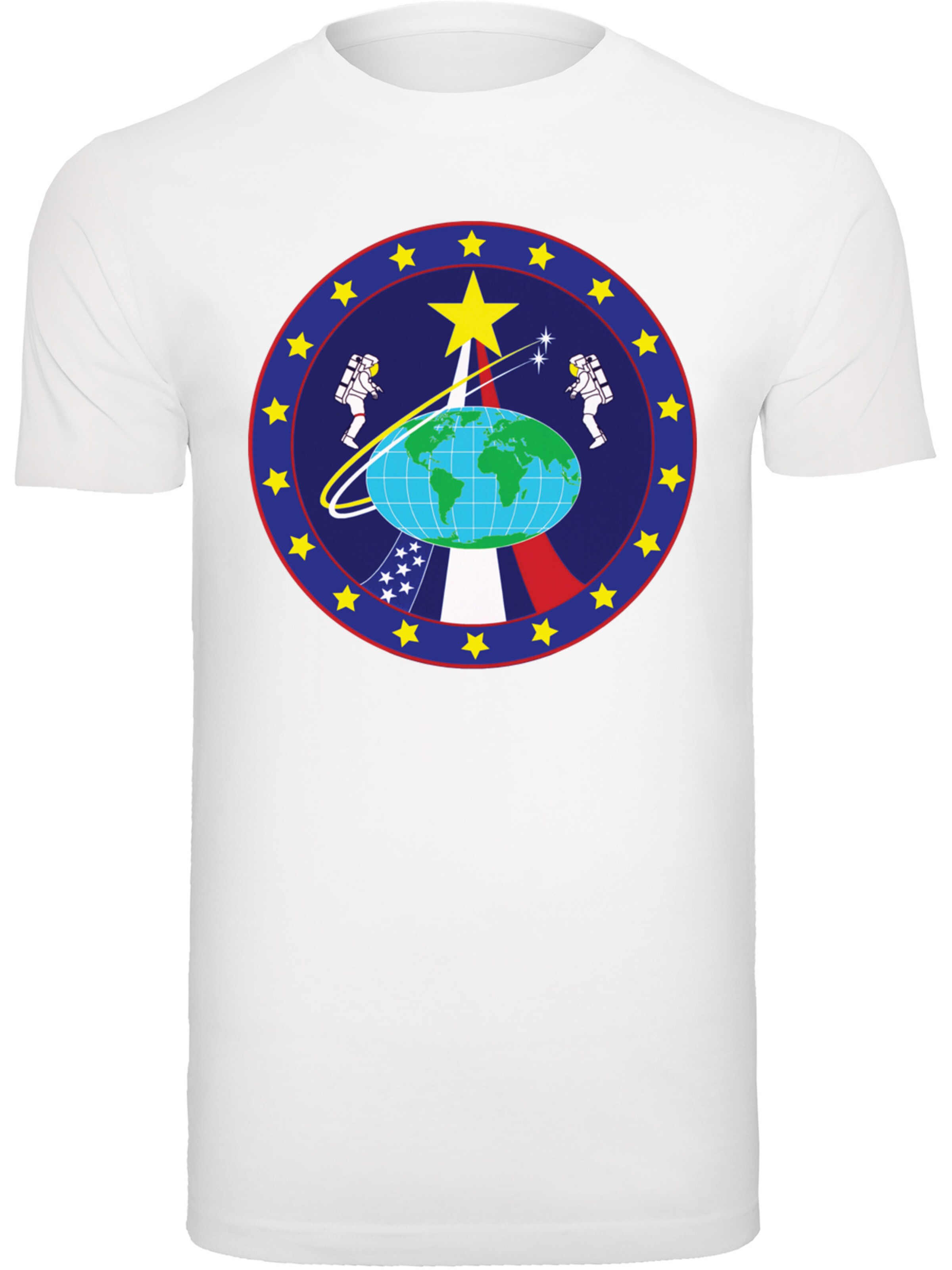 F4NT4STIC Shirt 'NASA Classic Globe  Astronauts' in White: front