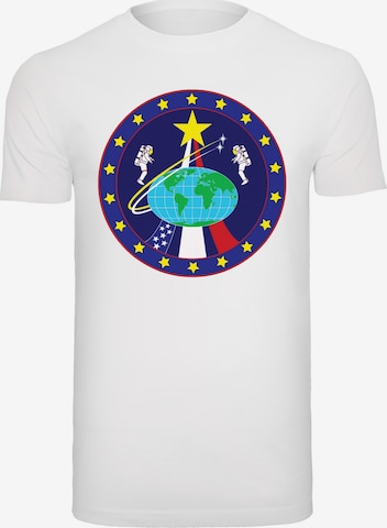 F4NT4STIC Shirt 'NASA Classic Globe Astronauts' in Wit: voorkant