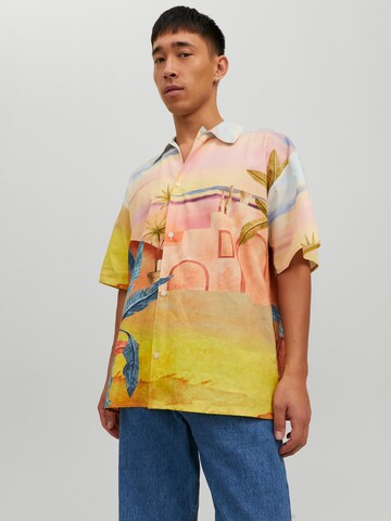 oranžinė JACK & JONES Patogus modelis Marškiniai 'Landscape': priekis
