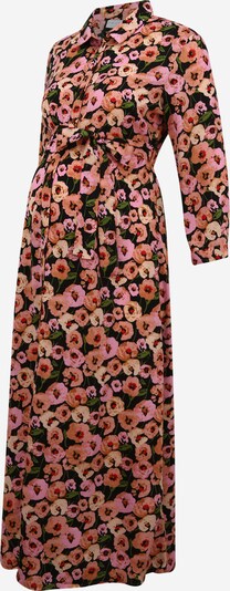Pieces Maternity Klänning 'PCMROSIA' i mörkgrön / gammalrosa / röd, Produktvy