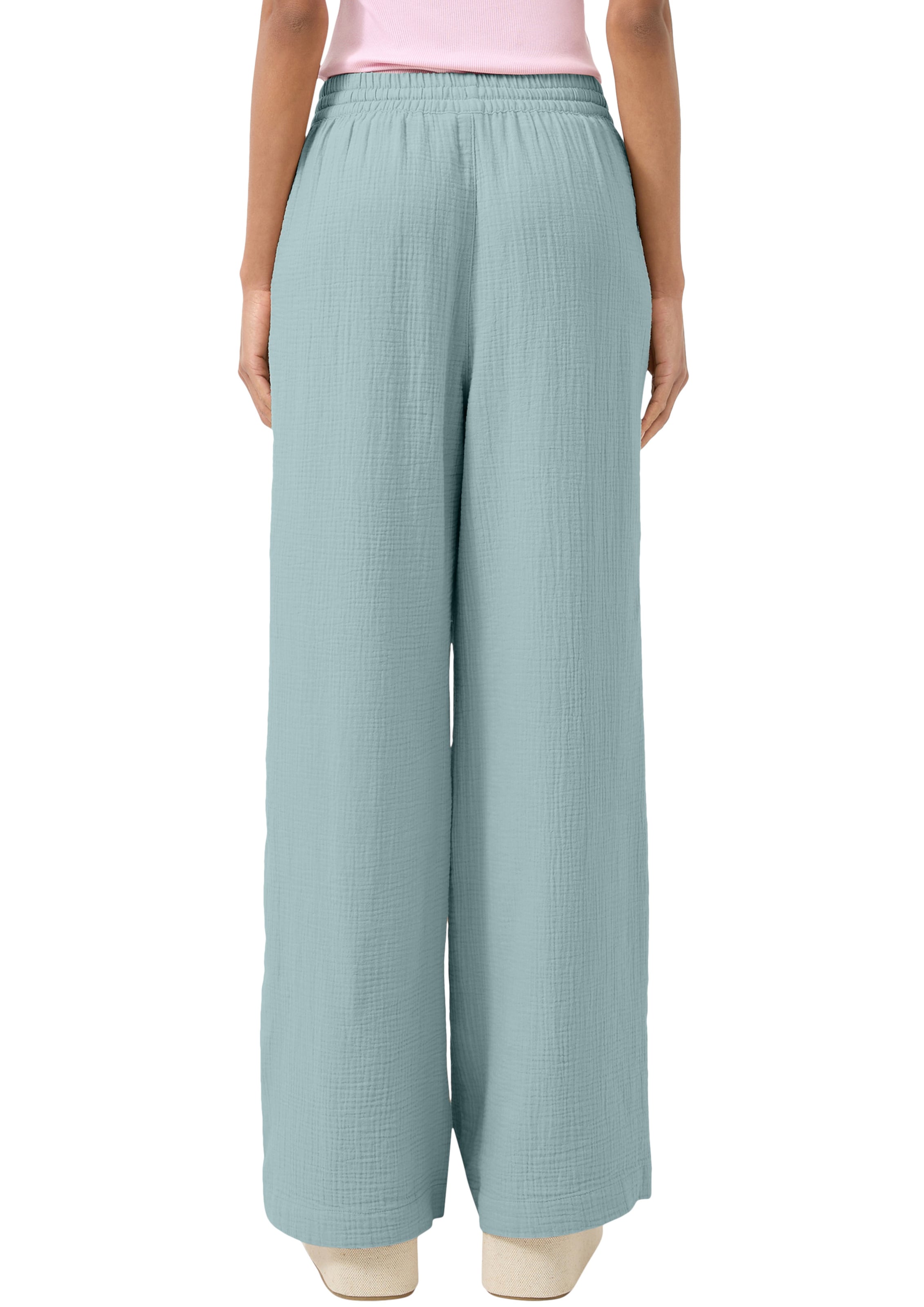 QS Wide Leg Hose in Grün