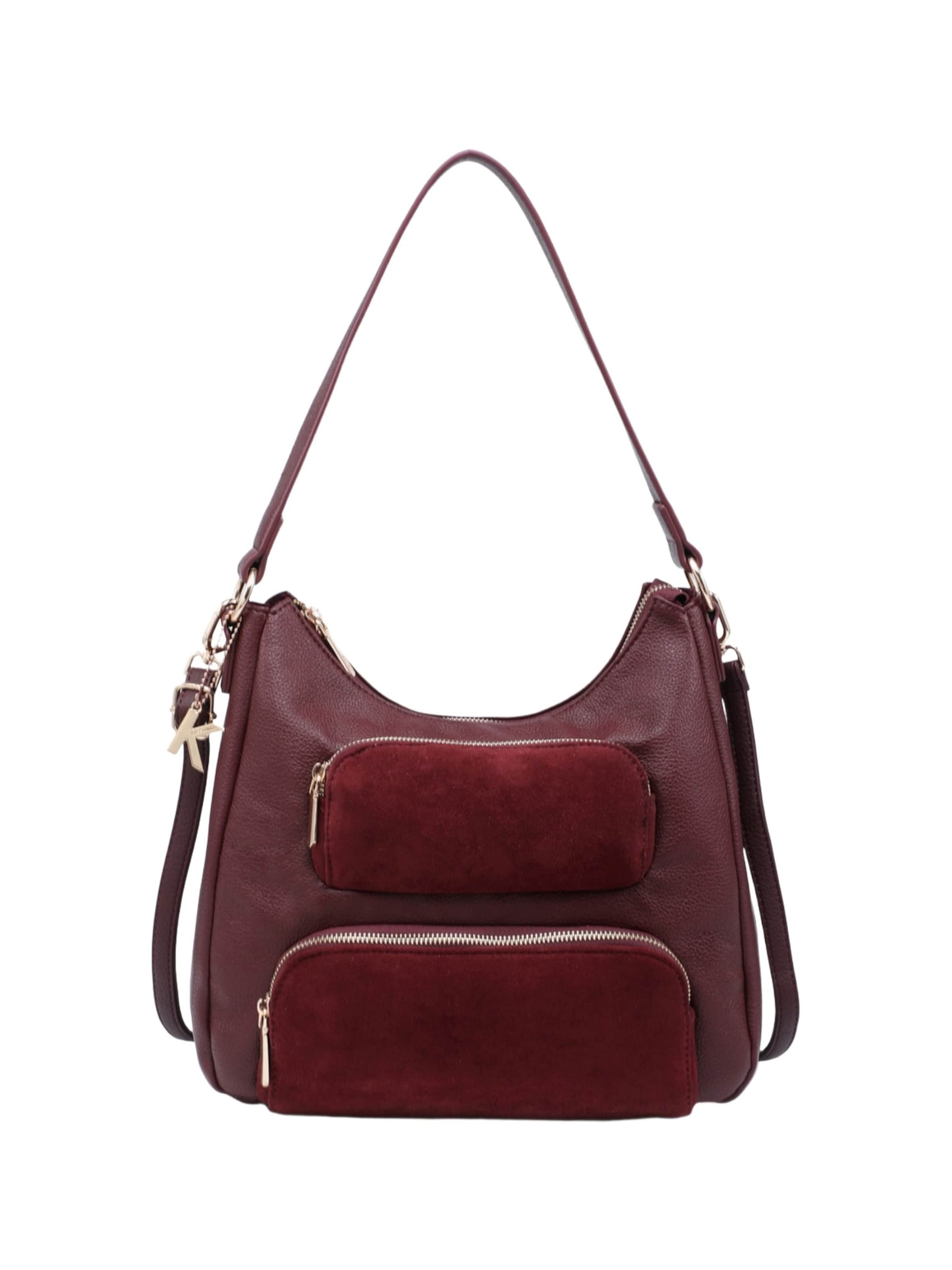 Borsa a mano 'Borsa a mano donna Kassandra con zip - Poliestere 100%' di Kassandra in rosso: frontale