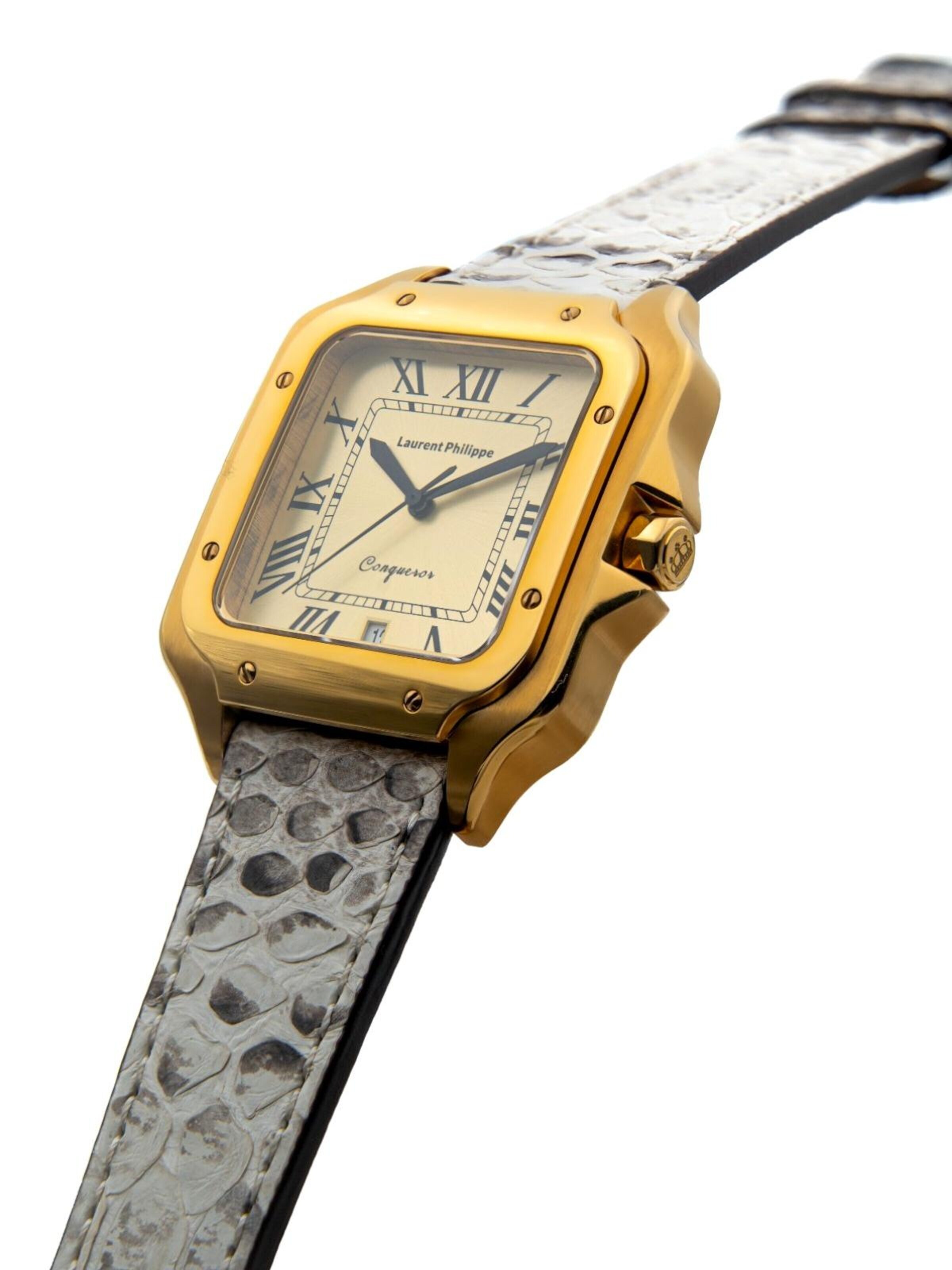 Laurent Philippe Analog watch 'Conqueror The Golden Eye – Serpent Ivory' in Beige