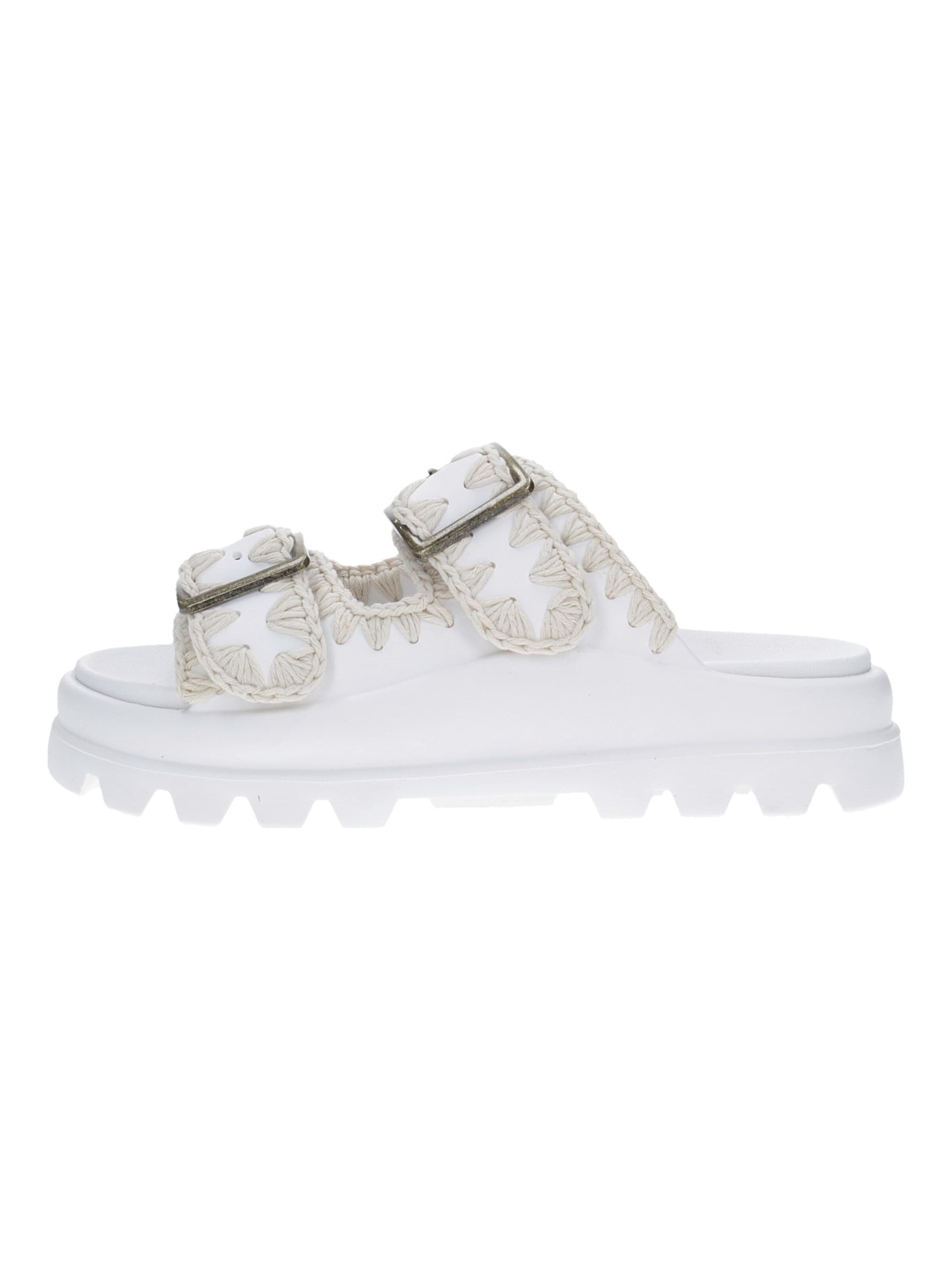 Zoccoletto 'Mou Ciabatta Eva One-Piece Slide Two Buckle' di MOU in bianco: frontale