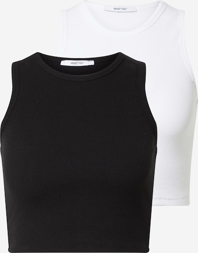 ABOUT YOU Top 'Dita' in Black / White, Item view