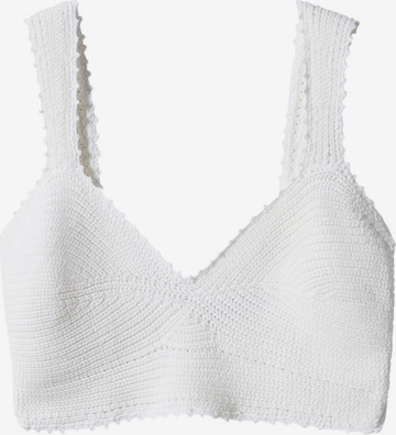 MANGO Knitted Top 'SANTORI' in White: front