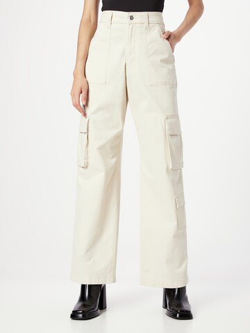 Wide Leg Pantalon cargo HOLLISTER en beige : devant