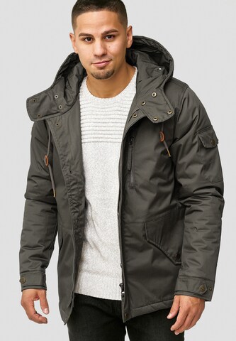 INDICODE JEANS Winterjas 'Elmhurts' in Grijs: voorkant
