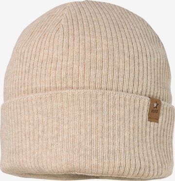 MAXIMO Beanie 'GOTS MINI-Mütze, Rippe Umschlagrand, Baumwollfleecefutter' in Beige: front