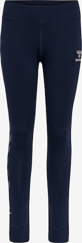 Skinny Pantalon de sport Hummel en bleu : devant
