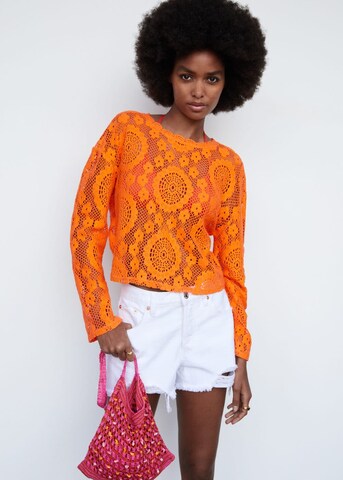 MANGO Sweter w kolorze pomarańczowy