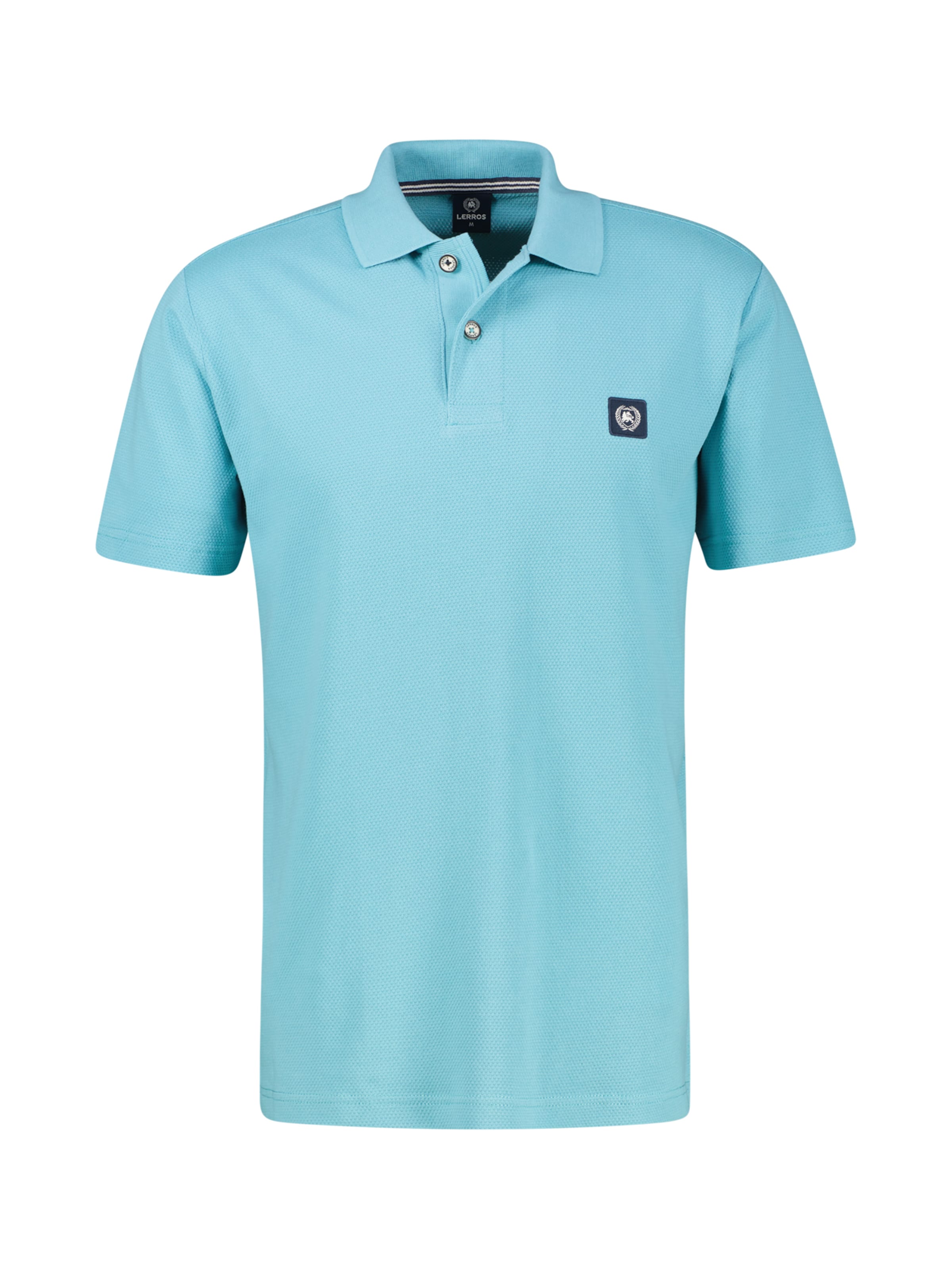 LERROS Maskulines Poloshirt aus Baumwolle mit griffiger Struktur in Blau: Vorderseite