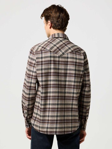 WRANGLER Regular fit Button Up Shirt 'Western Shirt' in Beige