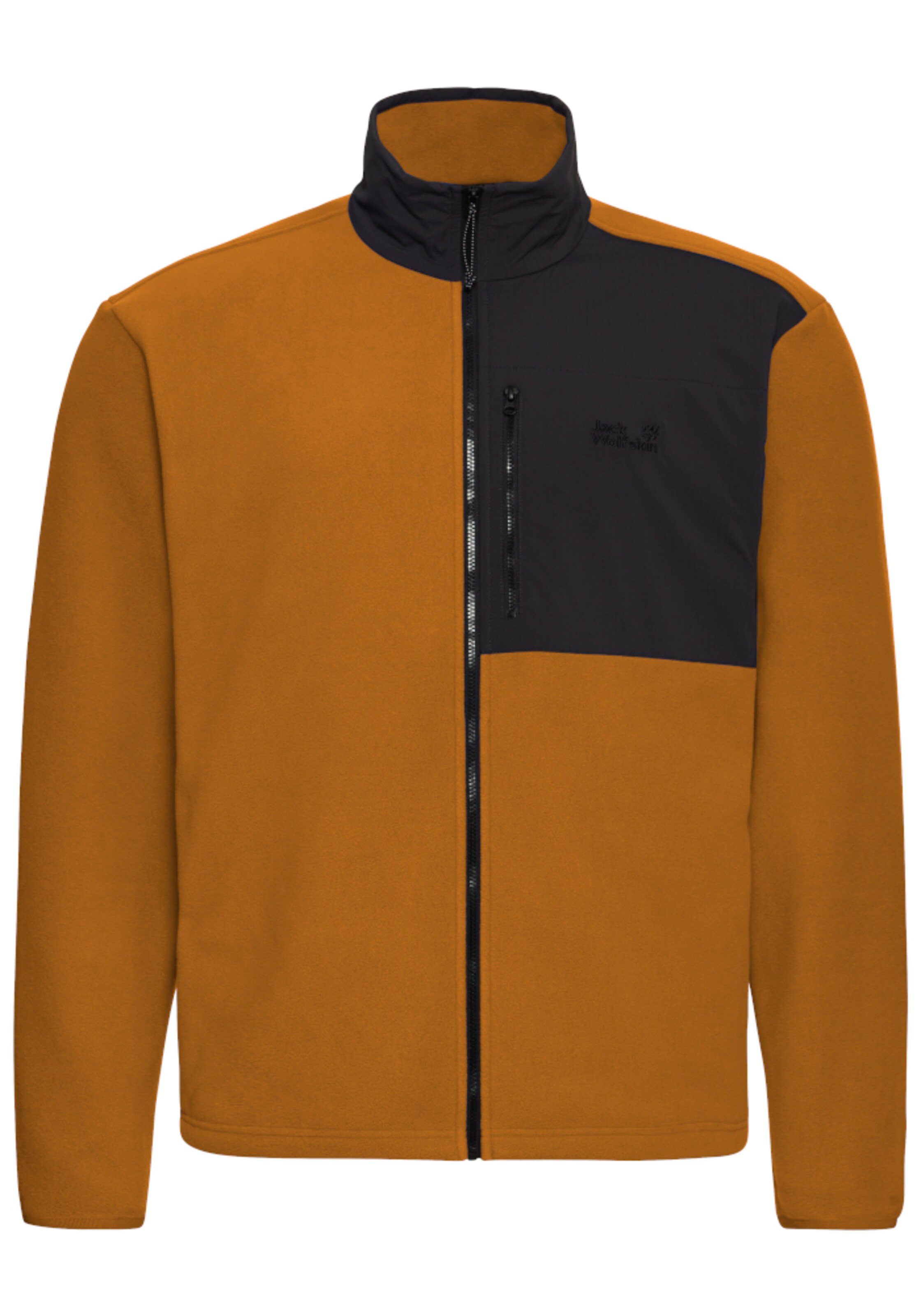 JACK WOLFSKIN Athletic Fleece Jacket in Brown: front