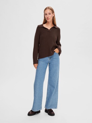 SELECTED FEMME Wide Leg Jeans in Blau