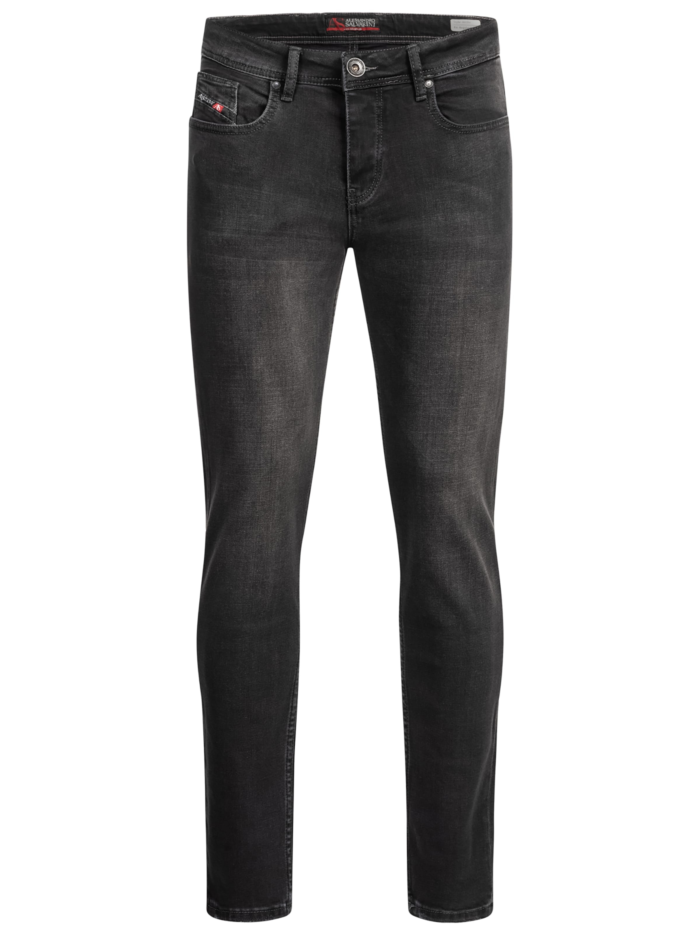 Alessandro Salvarini Slimfit Jeans in Schwarz: Vorderseite