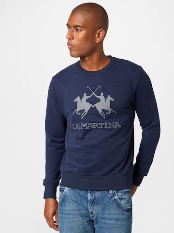 La Martina Sweatshirt in Blauw: voorkant