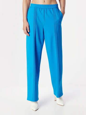 TOPSHOP Wide leg Broek in Blauw: voorkant