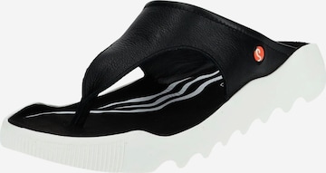 Softinos Zehentrenner in Schwarz: Vorderseite