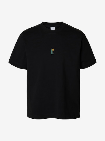 T-Shirt 'SLHPETE LICENSE' SELECTED en noir : devant