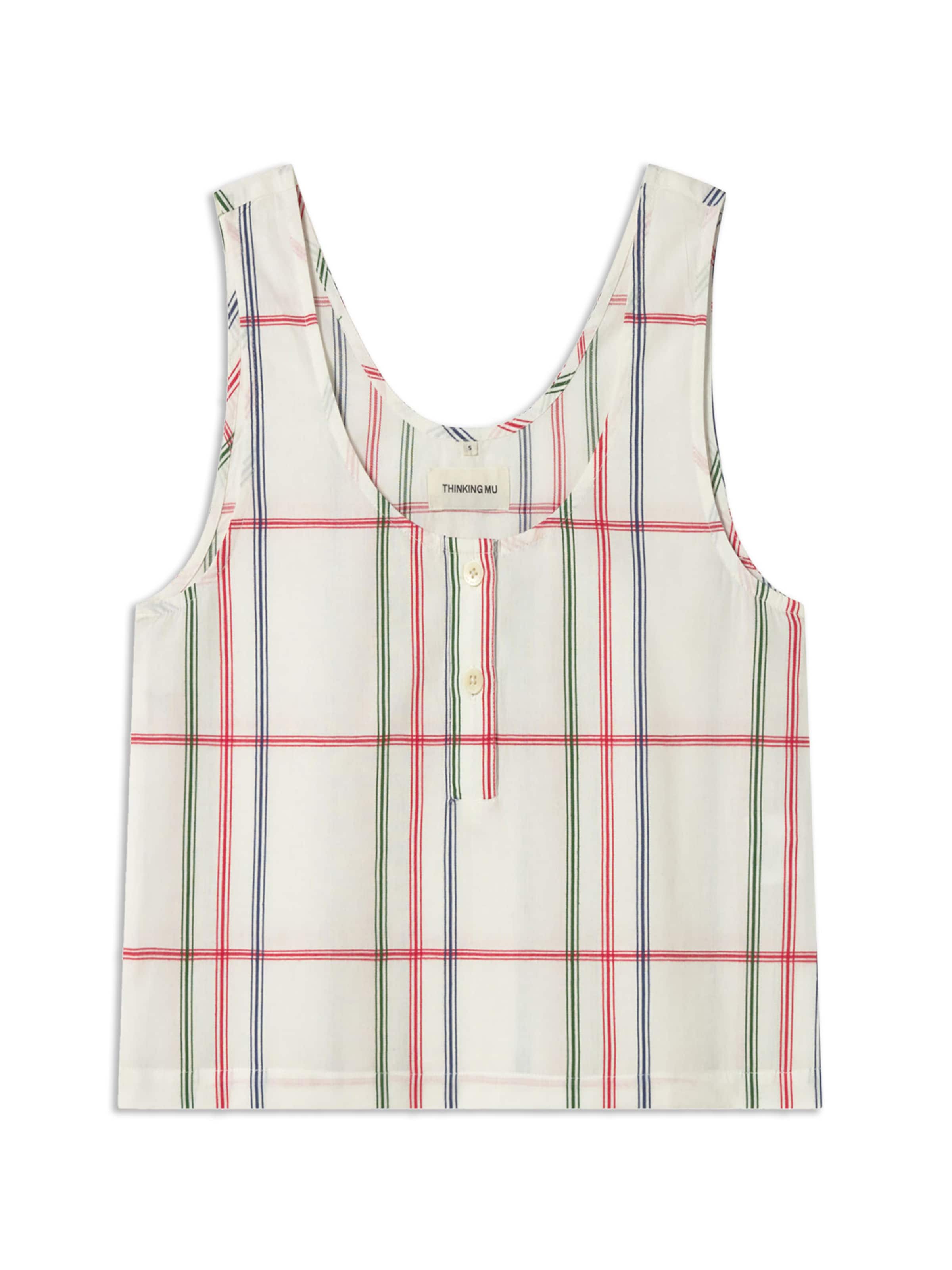 Top ' JUSTINE ' de la Thinking MU pe alb: față