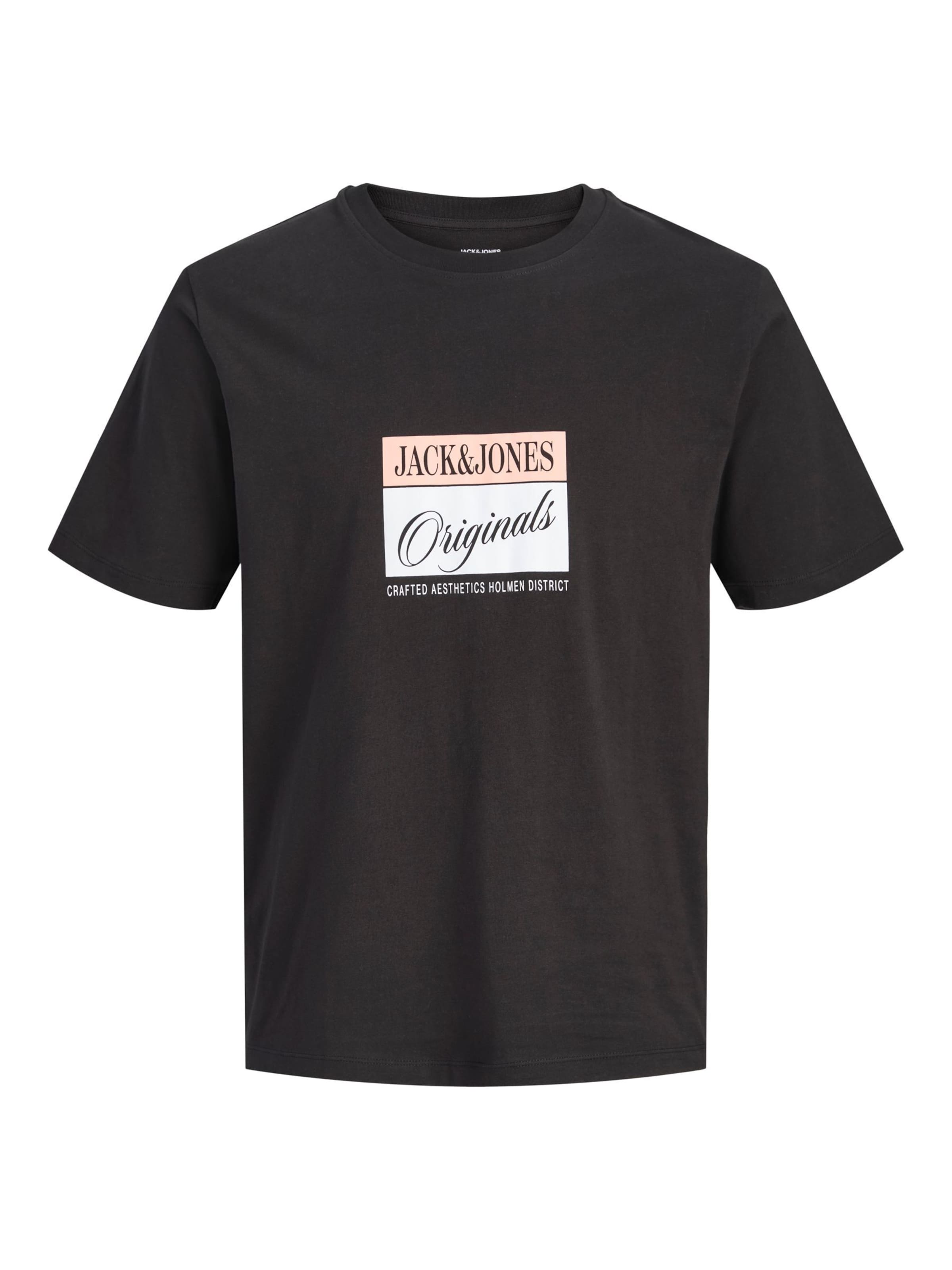 Jack & Jones Plus - Camiseta 'JORHyeres' en negro: frente