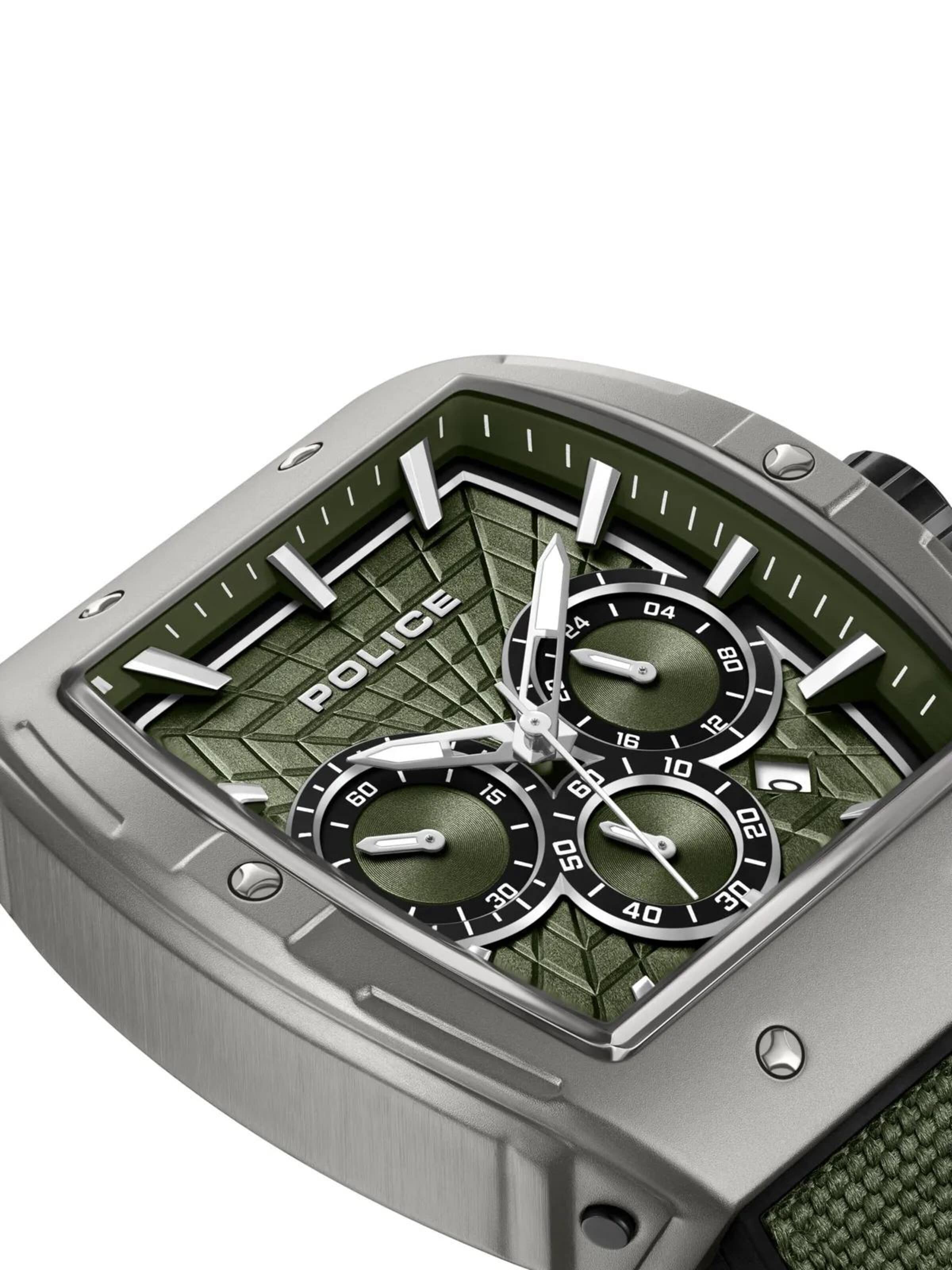 Montre à affichage analogique 'Chronograph Coswig - Quartz watch movement - Watch case width: 50 mm' POLICE en vert