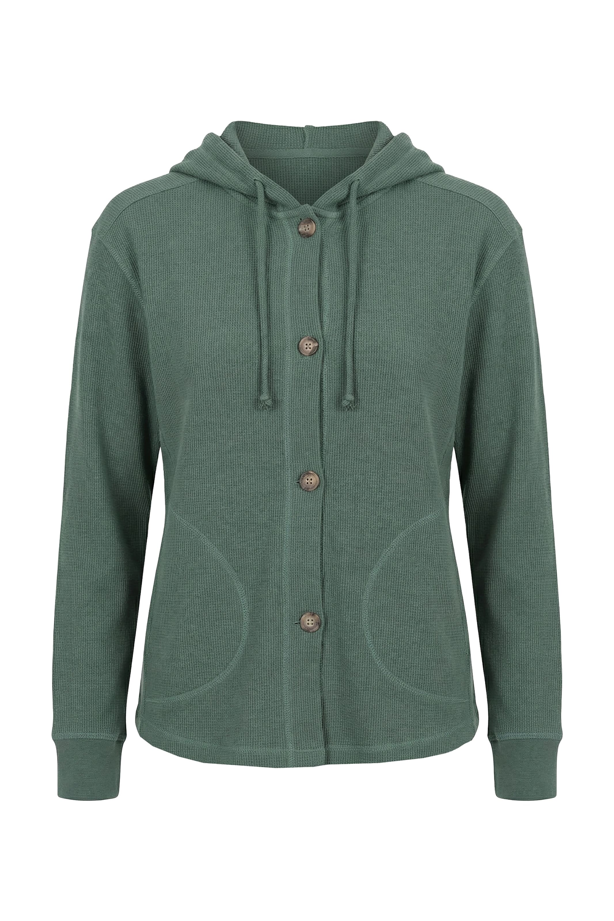 Ulla Popken Sweatjacke in Grün: Vorderseite