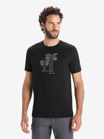 ICEBREAKER - Camiseta funcional 'Tech Lite II Giant Ferns' en negro: frente