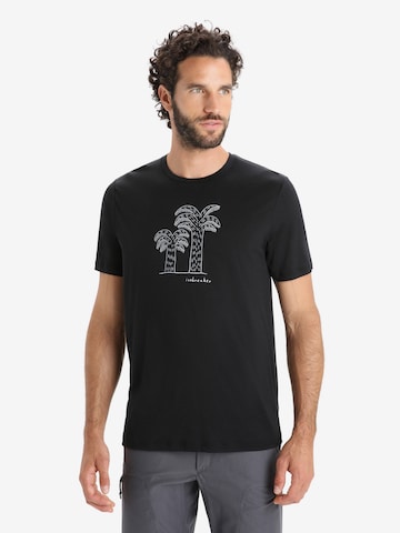 ICEBREAKER Funkcionalna majica 'Tech Lite II Giant Ferns' | črna barva: sprednja stran