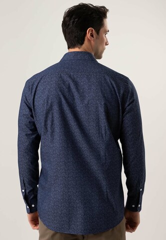 Black Label Shirt Regular fit Zakelijk overhemd 'DENIMLIKEPRINT' in Blauw