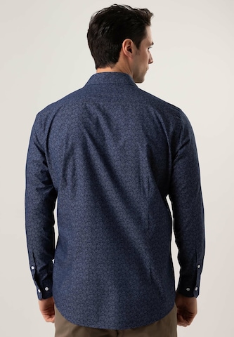 Black Label Shirt Regular fit Zakelijk overhemd 'DENIMLIKEPRINT' in Blauw